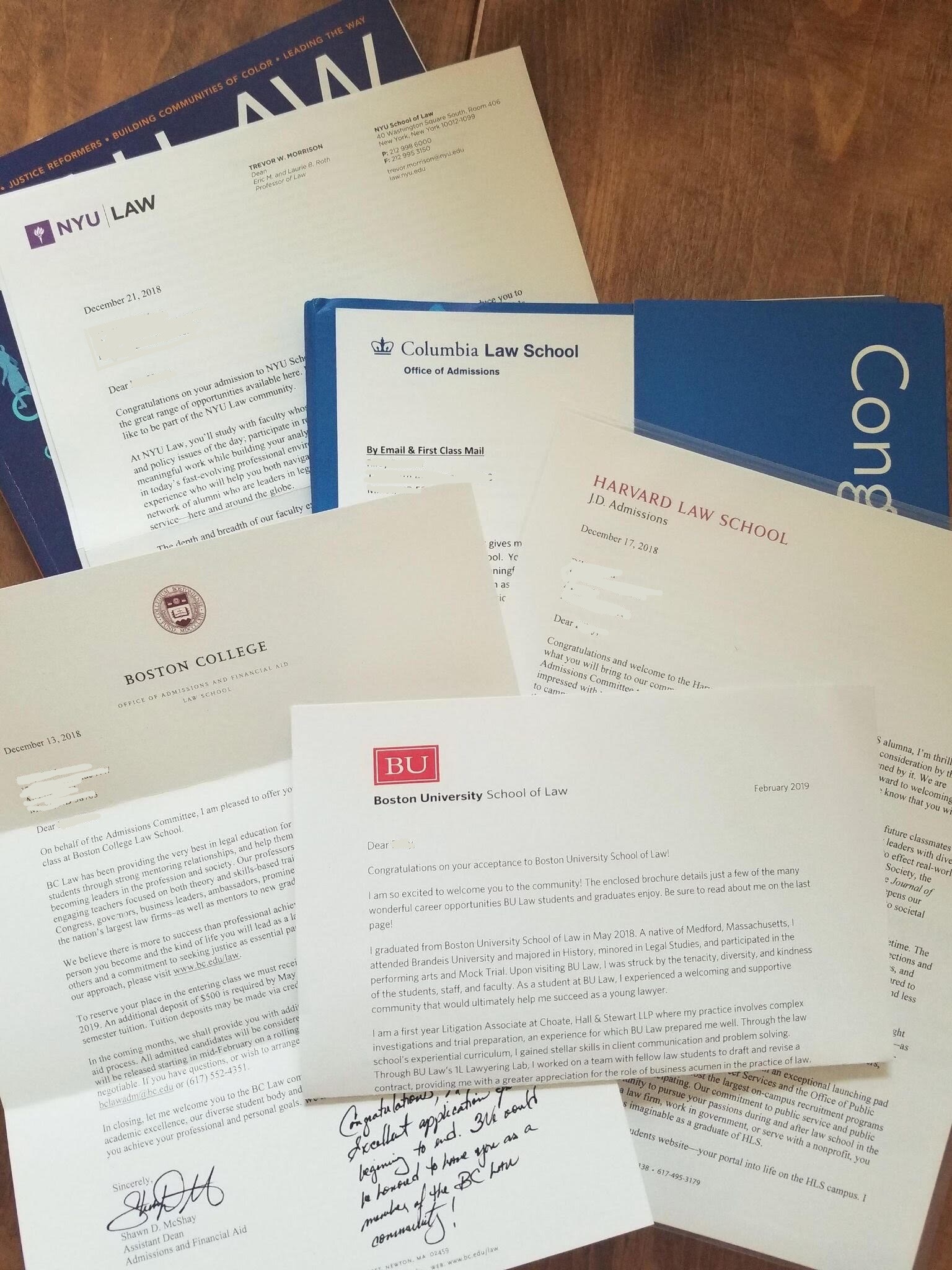 law schools acceptance
